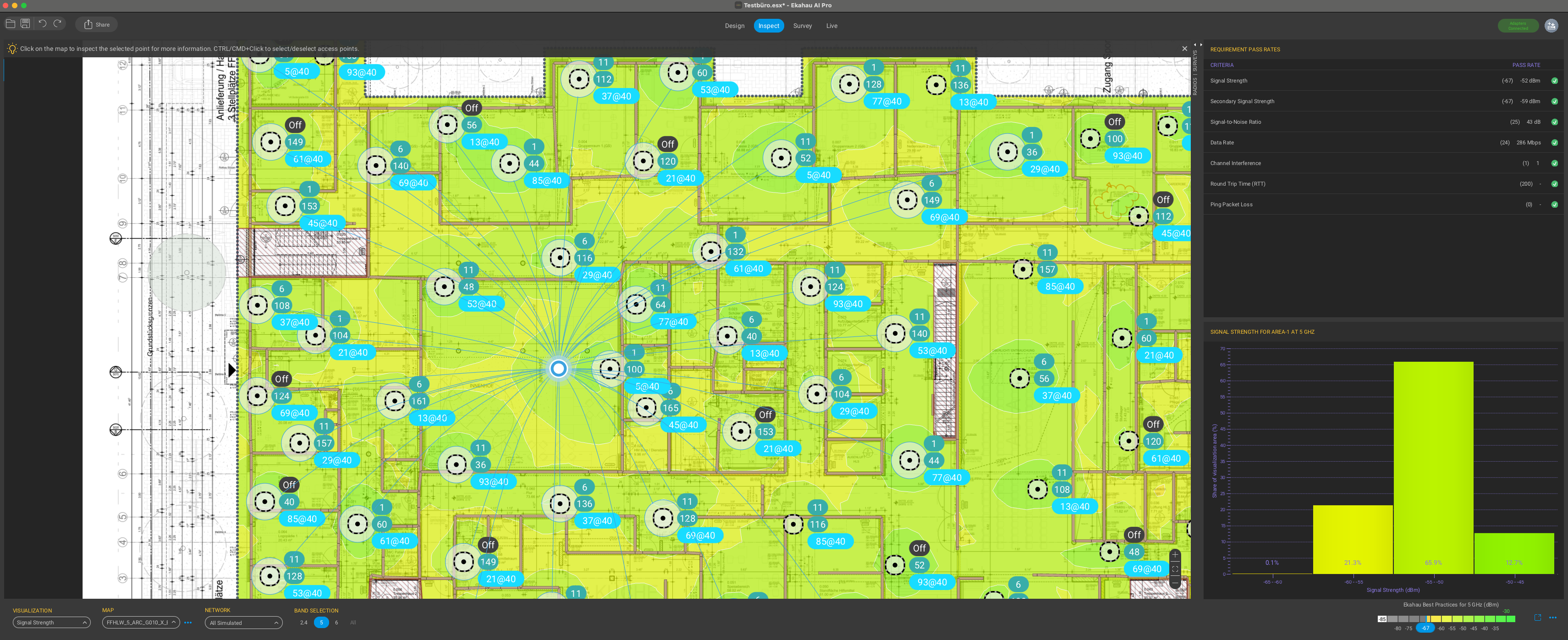 Inspection Mode mit Verbindung zu einem Access Point