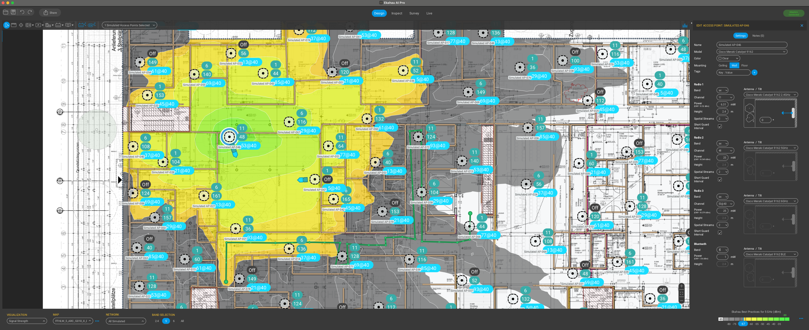 Auswahl von Installationsmethode im Raum und der Antenne